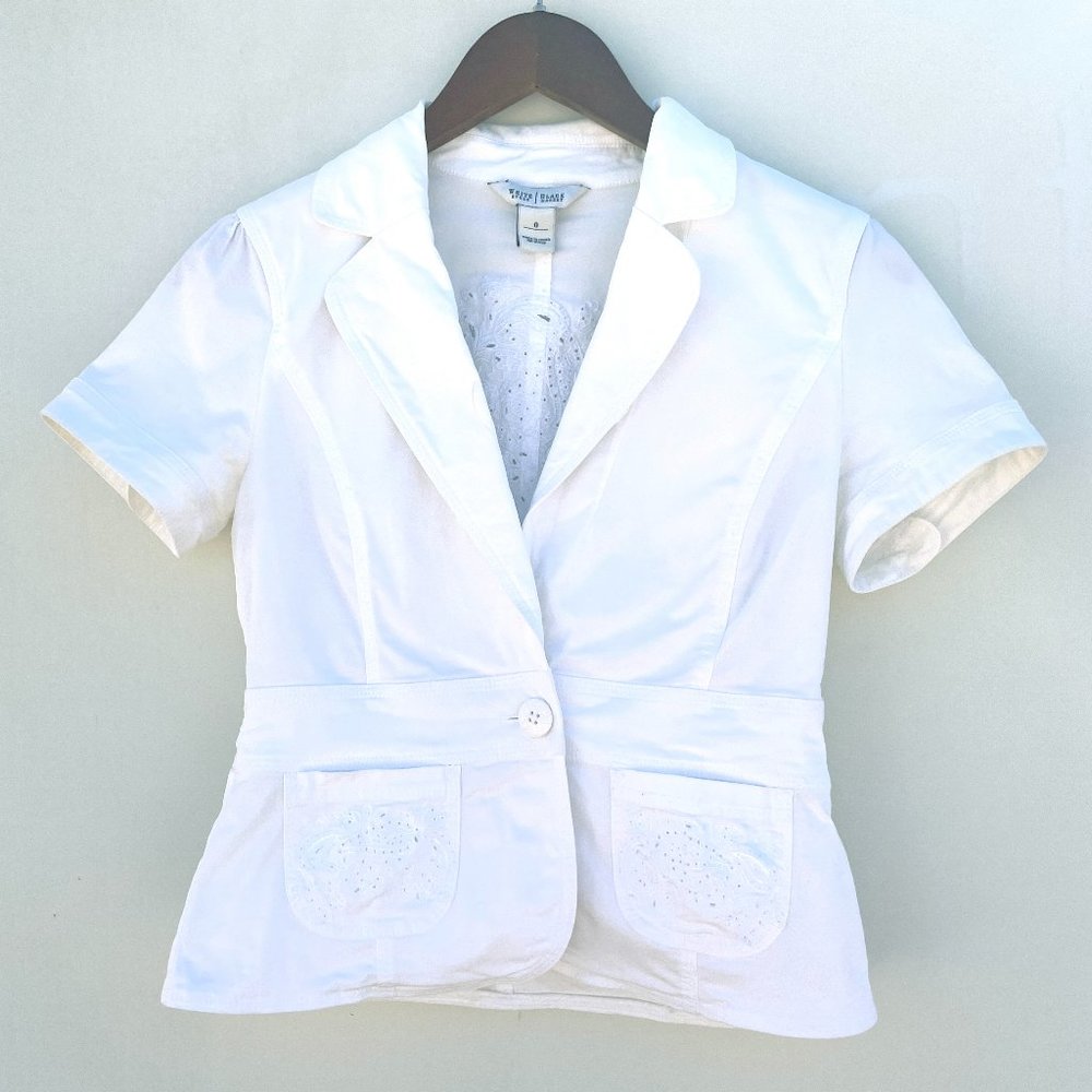 White House Black Market White Short-Sleeve Blazer